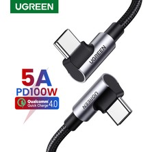 Papajack Ugreen Usb-C - Usb-C Kablosu 90 Derece 100W Pd Apple MacBook Pro Air Için Hızlı Şarj Kablosu Huawei Matebook iPad Pro 2020 Chromebook Pixel 4 Xl Samsung Galaxy S20 S10 Not 10 Anahtarı (Yurt Dışından)