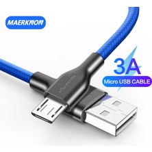 Papajack 3A Mikro USB Kablosu Samsung S7 Xiaomi Mi Android Naylon Mikro USB Tel Kablosu Cep Telefonu Veri Kabloları Hızlı Şarj USB Şarj Cihazı (Yurt Dışından)