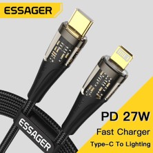 Papajack Essager USB C Tipi Kablo Iphone 11 12 13 14PRO Max Mini Xs Xr x 8 Pd 27W Hızlı Şarj Tipi C Aydınlatma Kablosu Kablosu Için iPad (Yurt Dışından)