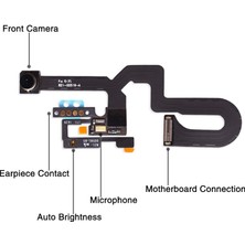 Papajack Takım Ön Bakan Kamera iPhone 7 8 Artı Yakınlık Işık Sensörü Şerit Kablo Kablo + Kulaklık Hoparlör Metal Braket + Vidalar (Yurt Dışından)