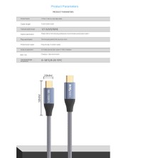 Papajack Bilgisayar Dizüstü Bilgisayarları Için Type-C'den C'ye Kablo 10GBPS 4K 60Hz Video Naylon Dokuma Alaşım Hattı (Yurt Dışından)