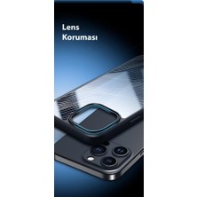 Coofbe Darbe Emici Solmaz Parmak Izi Bırakmaz Hidrofobik Lens Korumalı Apple iPhone 15 Pro Max Kılıf Buzlu Kılıf