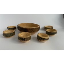 Ata Store Kabuklu Doğal Ahşap Çerezlik Takımı 7 Parça