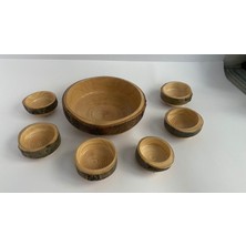Ata Store Kabuklu Doğal Ahşap Çerezlik Takımı 7 Parça