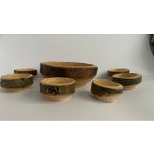 Ata Store Kabuklu Doğal Ahşap Çerezlik Takımı 7 Parça