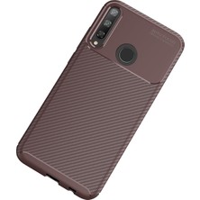 Newface Huawei P40 Lite E Kılıf Focus Karbon Silikon - Kahverengi 277097