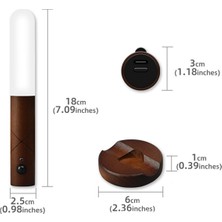 Archive LED Dairesel Ahşap Çubuk Manyetik El Gece Lambası USB Kablosuz Duvar Lambası Ev Yatak Odası Dekorasyon-Beyaz Balmumu Ahşap (Yurt Dışından)