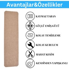 Katflex Halıflex Kendinden Yapışkanlı Merdiven Halısı (1 Adet) Rip Halı Keçe Kaymaz Halı