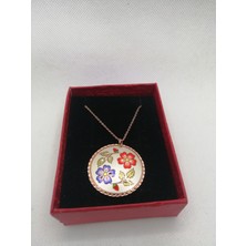 Duru Accessories %100 Bakır Yuvarlak Çiçek Model Kolye