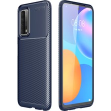 Newface Huawei P Smart 2021 Kılıf Focus Karbon Silikon - Lacivert 277097