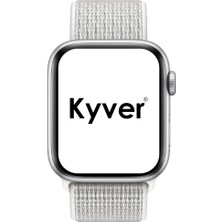 Kyver Apple Watch Seri 10/9/8/7/6/SE/5/4/3 Spor Loop Kordon 46mm 45mm 44mm 42mm Uyumlu Zirve Beyazı