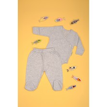 Bebe Tospik Pamuklu Uzun Kollu V Yaka Yumuşak Alt - Üst Zıbın Takım