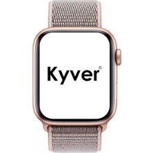 Kyver Apple Watch Seri 10/9/8/7/6/SE/5/4/3 Spor Loop Kordon 46mm 45mm 44mm 42mm Uyumlu Kum Pembesi