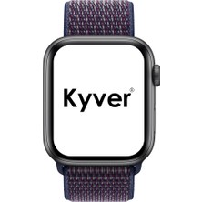 Kyver Apple Watch Seri 10 42mm, Seri 9/8/7/6/SE/5/4/3 Spor Loop Dokuma Kordon 41mm 40mm 38mm Uyumlu Çivit