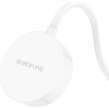 Borofone Iwatch Uyumlu Manyetik Kablosuz Şarj Cihazı Type-C Girişli 5V/1A - Beyaz Renk BQ13C