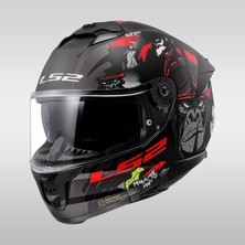 Ls2 Stream 2 Angry Monkey Mat Siyah-Kırmızı Motosiklet Kaskı
