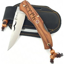 SürLaz Kamp Çakı Bıçak Outdoor Bıçak Özel Işlemeli Ceviz Sap Hediyelik Bıçak