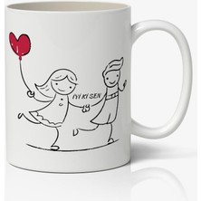 Nostaljik Lezzetler Sevgiliye Özel Iyi Ki Sen Kupa Bardak Baskılı Kahve Kupa Bardak