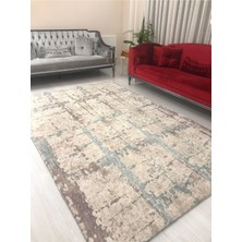 Meka Modern Desen Lastikli Kadife Halı Örtüsü