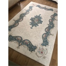 Meka Sultan Yeşili Model Ipek Kadife Lastikli Halı Örtüsü