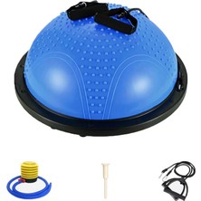 Uluslararası Standart Ebatlarda 62 cm Zepca Mavi Akupunktur Özellikli Bosu Ball Denge Topu