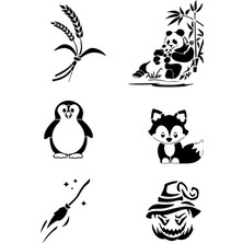 Airbrush Tattoo Anne Yavru Panda Geçici Dövme Kalıpları Sadece Desen