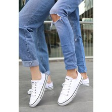 Tomiross Unısex Beyaz Beyaz Garantili Ortopedik Keten Günlük Kullanım Sneaker Ayakkabı X-STAR-7284