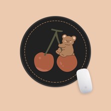 Küçük Yuvarlak Bilgisayar Kız Sevimli Karikatür Kaymaz Mouse Pad (Yurt Dışından)