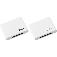 Talent 2x 30 Pin Bluetooth 5.1 Ses Alıcısı A2DP Müzik Mini Kablosuz Adaptör 30PIN Jack Analog Hoparlör Beyaz (Yurt Dışından)