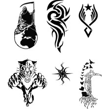 Airbrush Tattoo Tribal Felsefik Geçici Dövme Kalıpları Sadece Desen
