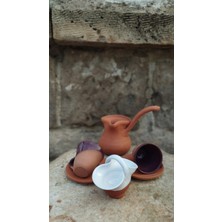 Güray Seramik Naturel Cezve ve Fincanlı Set Türk Kahvesi Fincan Seti Hediyelik Kahve Fincan Seti Kahve Seti