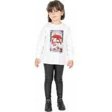 Best Kids Kız Çocuk Ekru Baskılı Sweatshirt