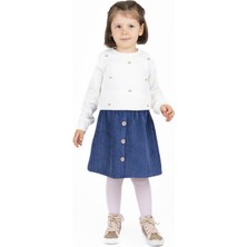 Best Kids Kız Çocuk Düğmeli Kadife Etek