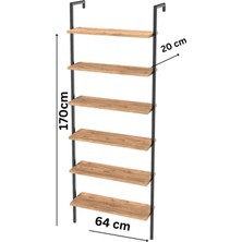 Retodesign 6 Katlı Duvara Monte Raf , Duvar Rafı - Kitaplık 2603