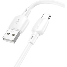 Borofone Şarj Kablo 100W USB To Type-C Hızlı Şarj ve Data Kablosu Uzunluk 1 Metre Beyaz Usb-A To Usb-C BX93