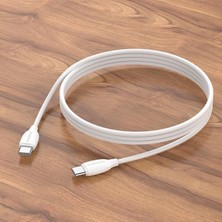 Borofone Şarj Kablo 100W Type-C To Type-C Hızlı Şarj ve Data Kablosu Uzunluk 1 Metre Beyaz Usb-C To Usb-C BX93