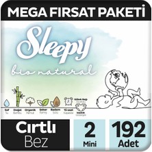 Sleepy Bio Natural Mega Fırsat Paketi Bebek Bezi 2 Numara Mini 192 Adet
