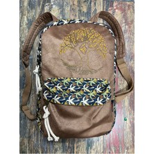 Street Bag  Hayat Ağacı Nakışlı Etnik Otantik Bohem Sırt Çantası Günlük Seyehat Kullanım