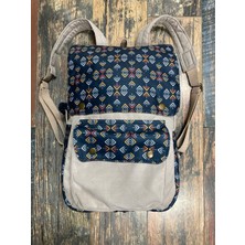 Street Bag Kapaklı Etnik Otantik Bohem Desenli Sırt Çantası Günlük Seyahat Kamp Kullanım