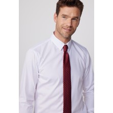 Tudors Erkek Slim Fit Non Iron Ütü Gerektirmeyen %100 Pamuk Beyaz Gömlek