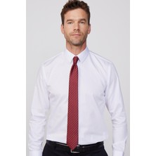 Tudors Erkek Slim Fit Non Iron Ütü Gerektirmeyen %100 Pamuk Beyaz Gömlek
