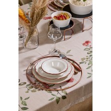Edora Home 6'lı Metal Yuvarlak Supla, Rose Amerikan Servis, Halka Runner - Paslanmaz AKSESUARSIZDIR