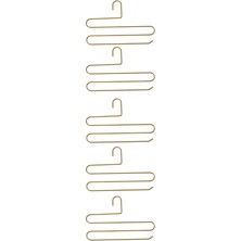 Edora Home 5'li Dolap Içi 3 Katlı Gold Pantolon Askılık - Metal Paslanmaz