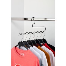Edora Home 5'li Dolap Içi Zigzaglı Siyah Pantolon Askılık - Metal Paslanmaz
