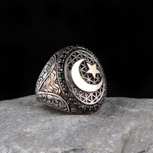 Tesbih Sepetim Ayyıldız Model 925 Ayar Gümüş Yüzük