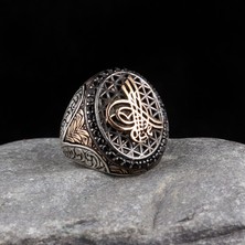 Tesbih Sepetim Osmanlı Tuğrası Model 925 Ayar Gümüş Yüzük