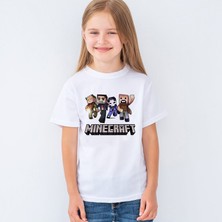 Morinna Minecraft Baskılı Unisex Çocuk Tişört T-Shirt Mr-13