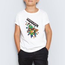 Morinna Minecraft Baskılı Unisex Çocuk Tişört T-Shirt Mr-12