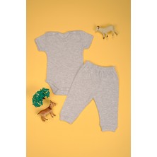 Bebe Tospik Pamuklu Kısa Kollu Yumuşak Alt - Üst Zıbın Takım