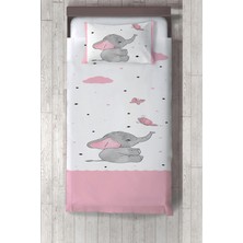 Talia Home  kelebekli Fil Desenli Yatak Örtüsü TLAY-218